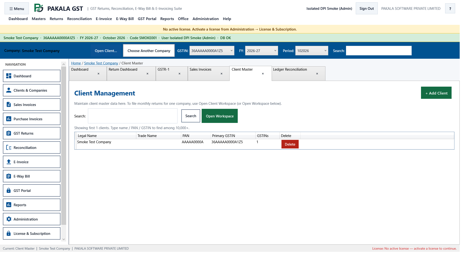 PAKALA GST-AI Taxpayer Client Master