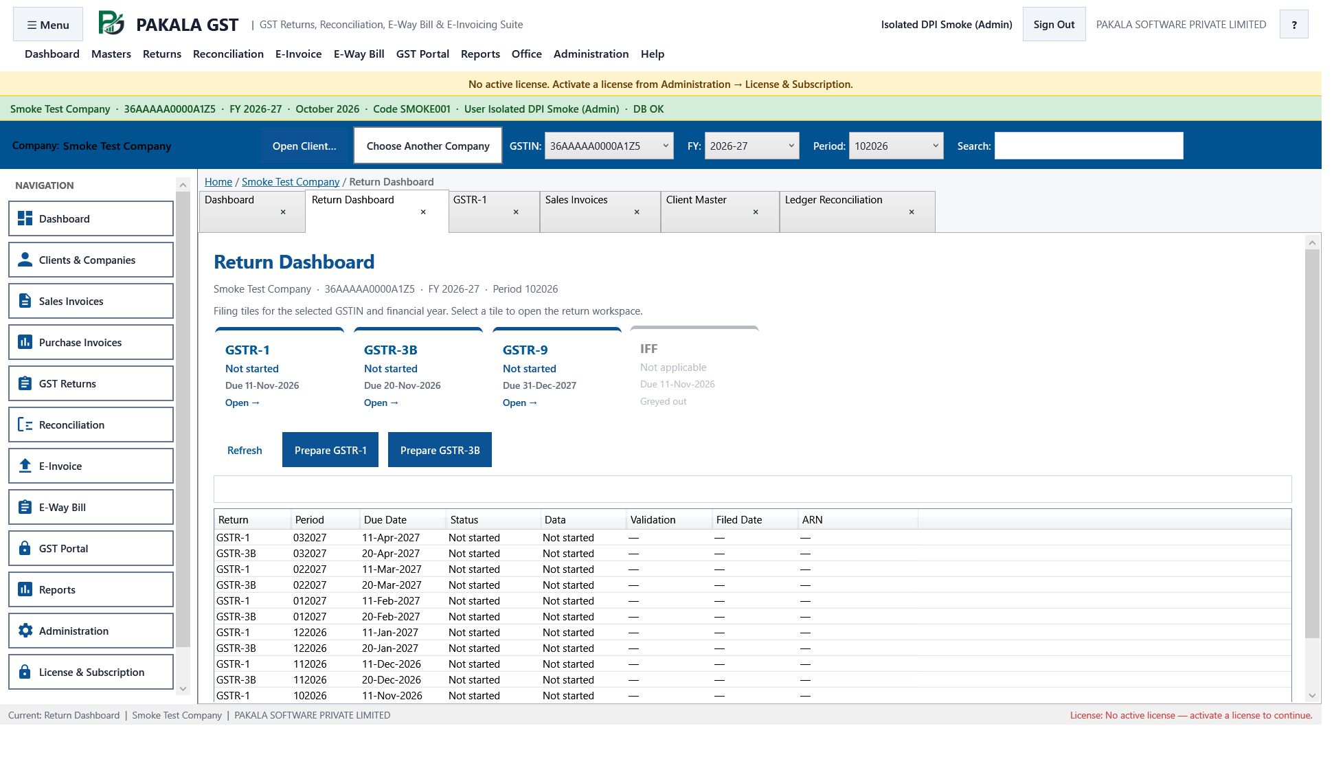 PAKALA GST Return Dashboard