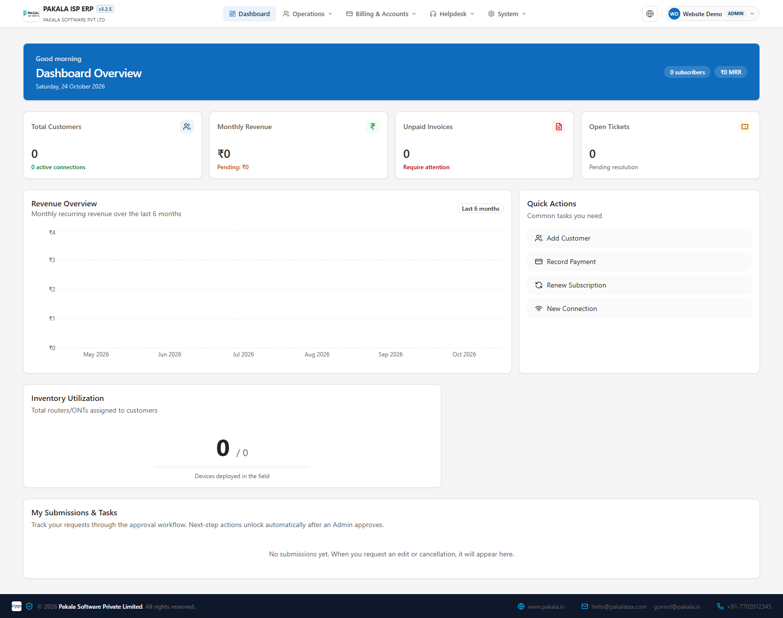 PAKALA ISP CRM Dashboard